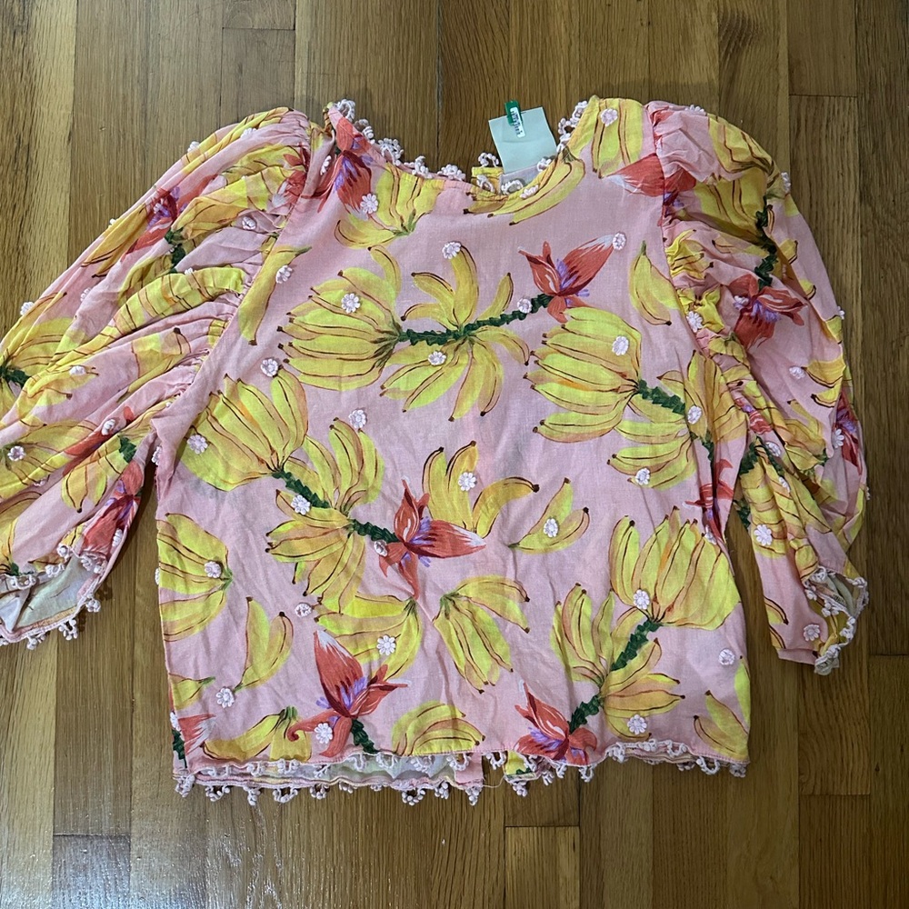 Floral Pink and Yellow Women's Top